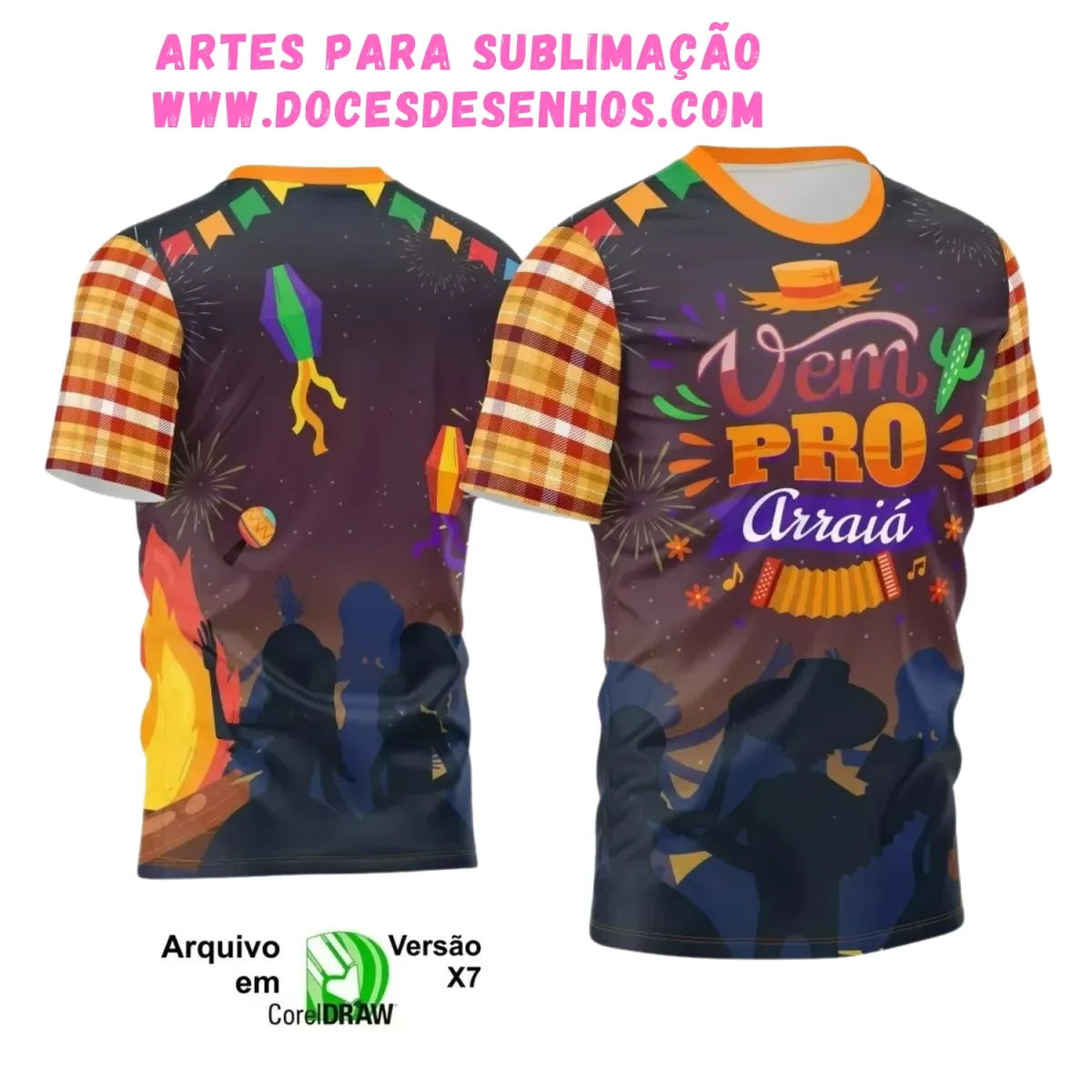 Arte Estampa Camiseta Arraiá 2025 Arte Estampa Camiseta Arraiá 2025