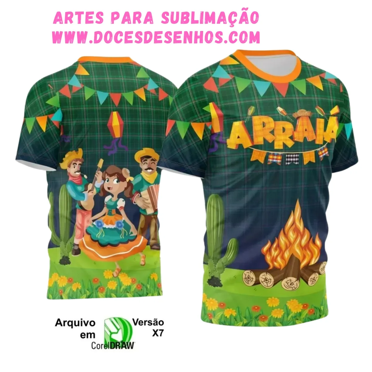Arte Estampa Camiseta Arraiá 2025 Arte Estampa Camiseta Arraiá 2025