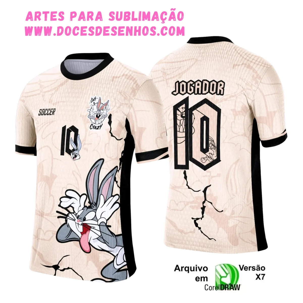 Camiseta de Interclasse 2025 criativa com Pernalonga Camiseta de Interclasse 2025 criativa com Pernalonga