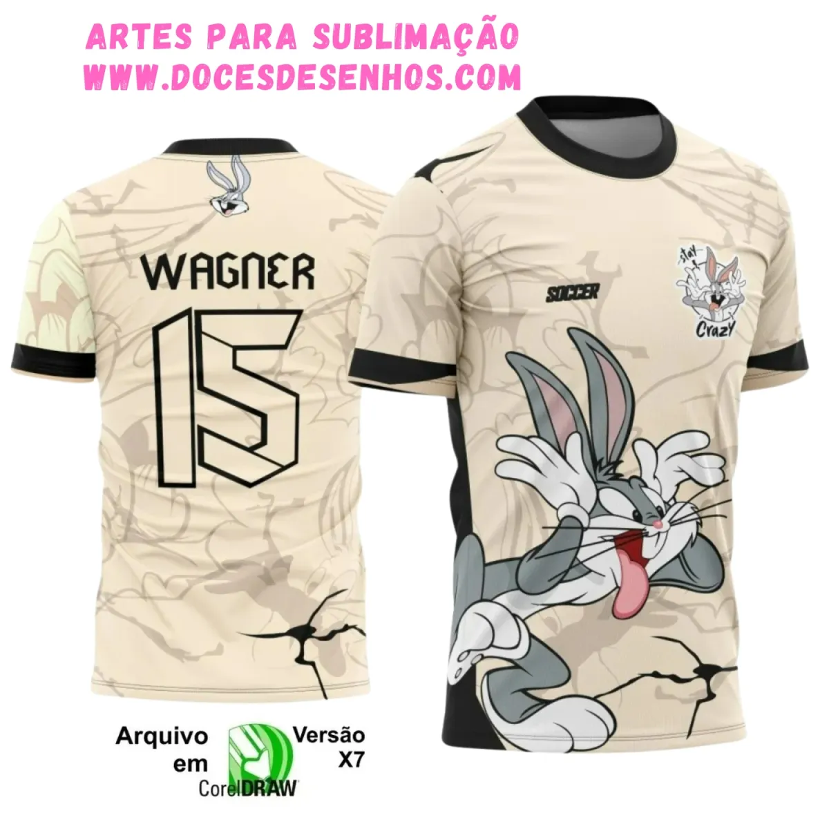 Camiseta de Interclasse 2025 criativa com Pernalonga Camiseta de Interclasse 2025 criativa com Pernalonga