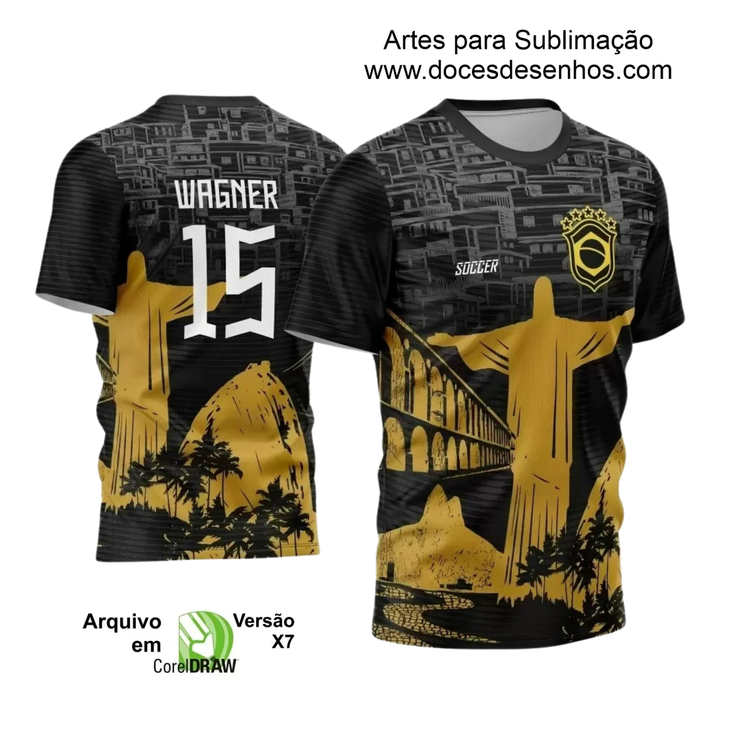 Template Camisa Preta e Dourada - Jogos Internos 2024 - Brasil Cristo Redentor - Futebol 2024 Template Camisa Preta e Dourada - Jogos Internos 2024 - Brasil Cristo Redentor - Futebol 2024