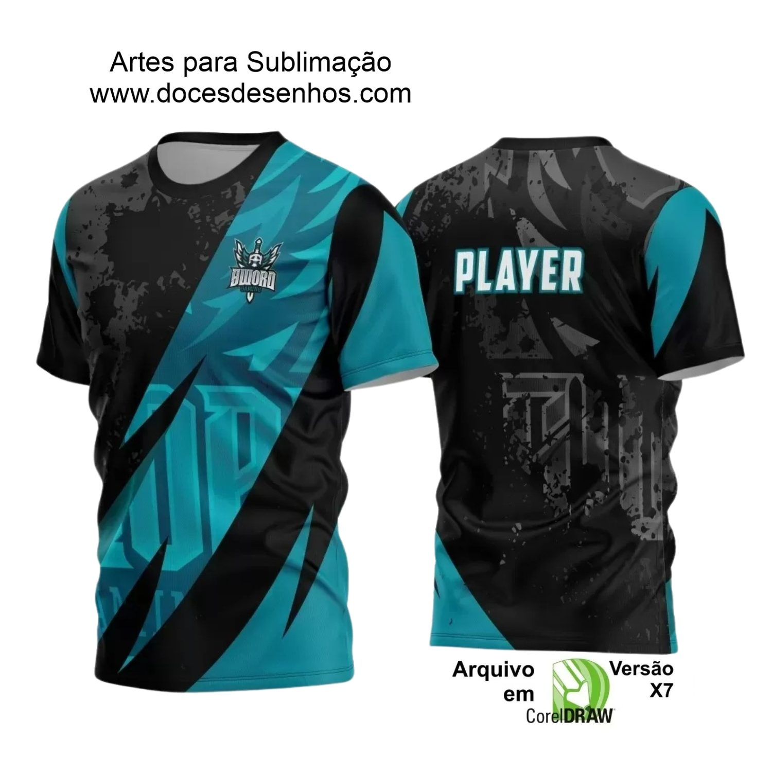 Arte Estampa - Camisa Azul e Preta - Game 2024 - 2025
