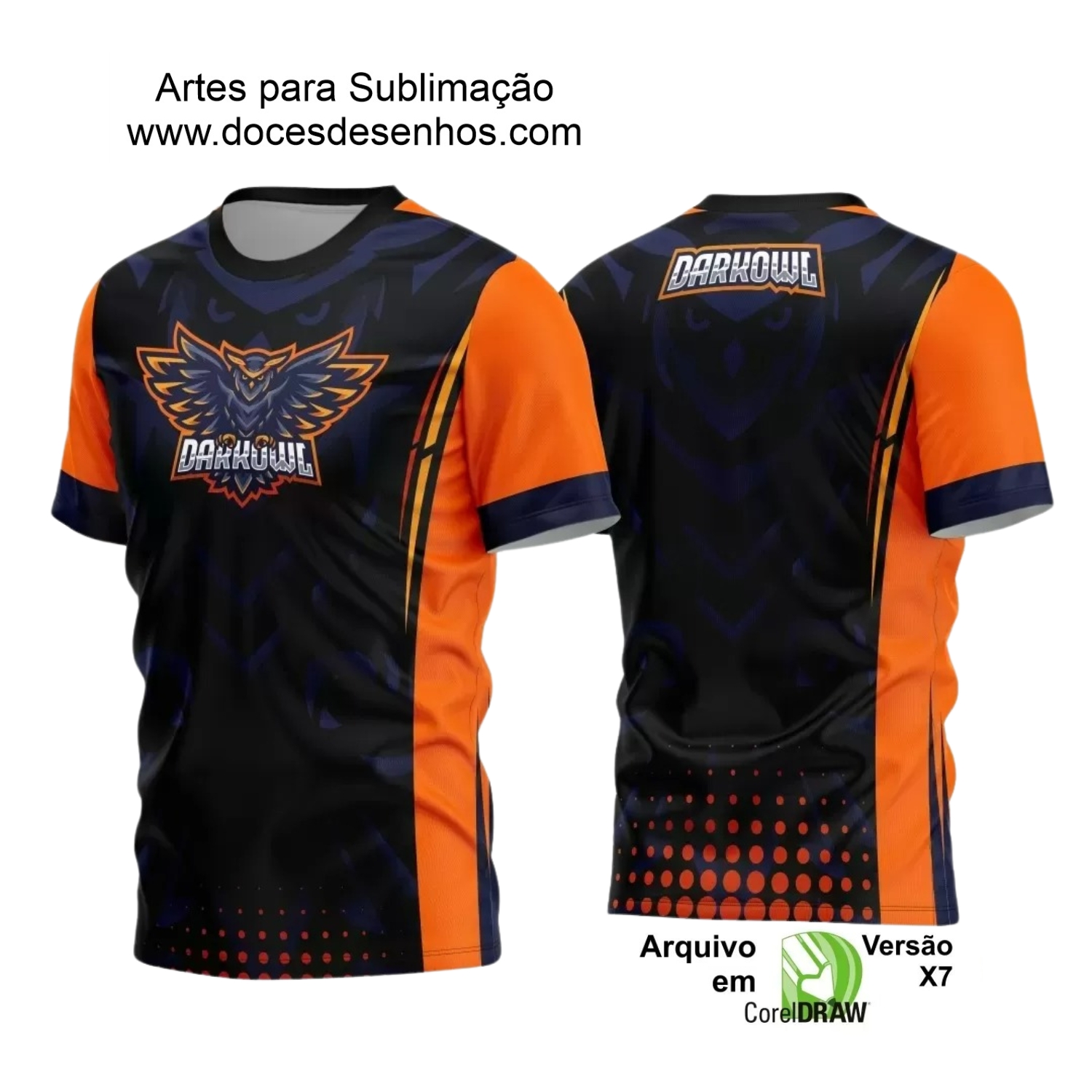 Arte Estampa - Camisa Preta e Laranja - Game 2024 - 2025