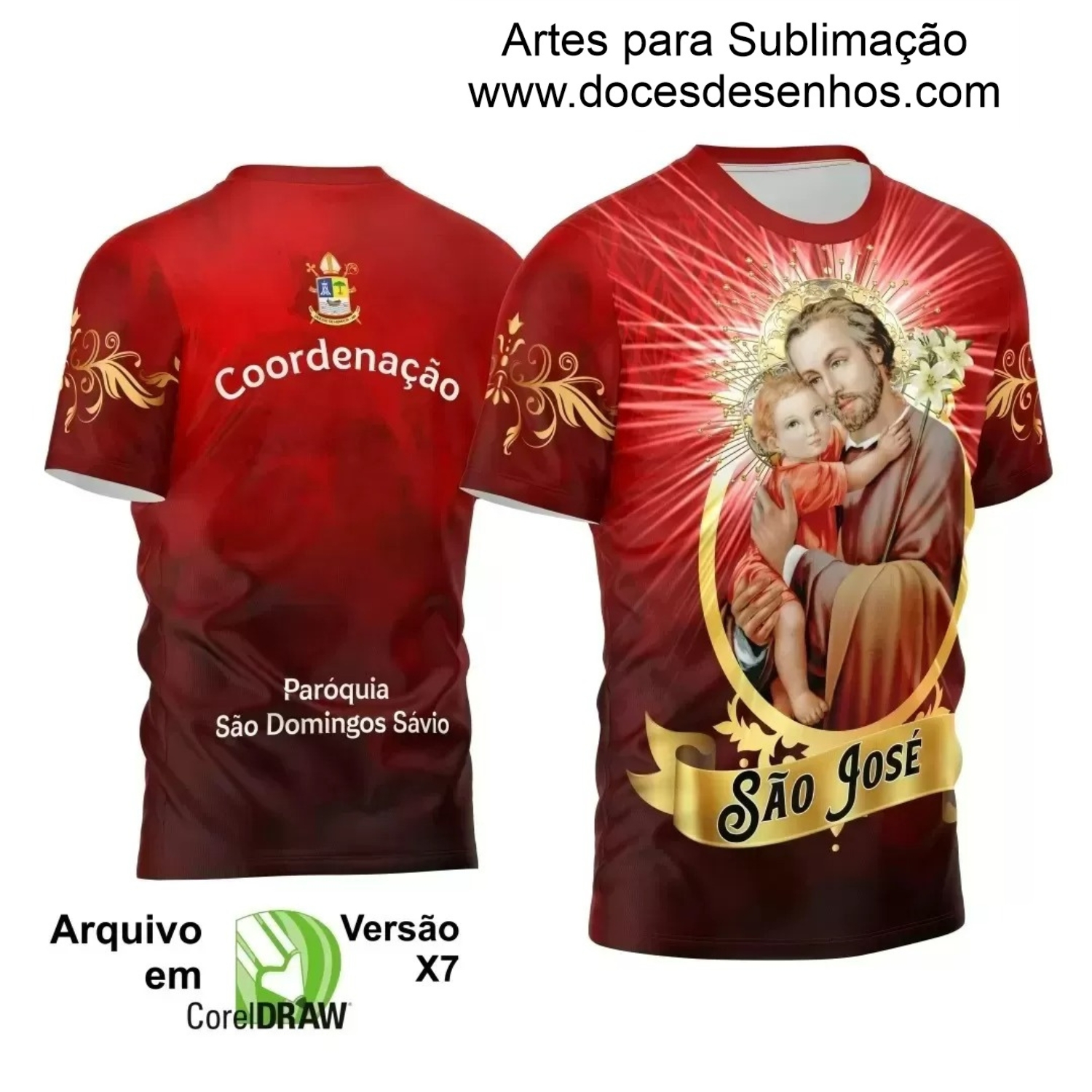 Arte Estampa Camisa - Religião - Festejo - São José - 2024 - 2025