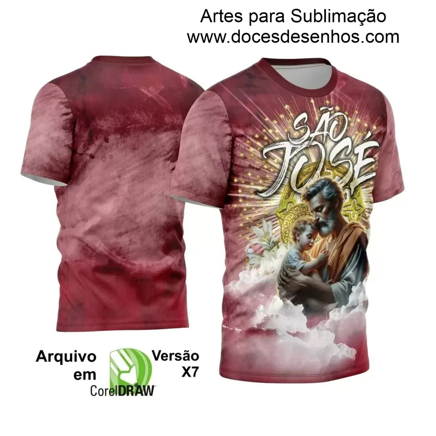 Arte Estampa Camisa - Religião - Festejo - São José - 2024 - 2025