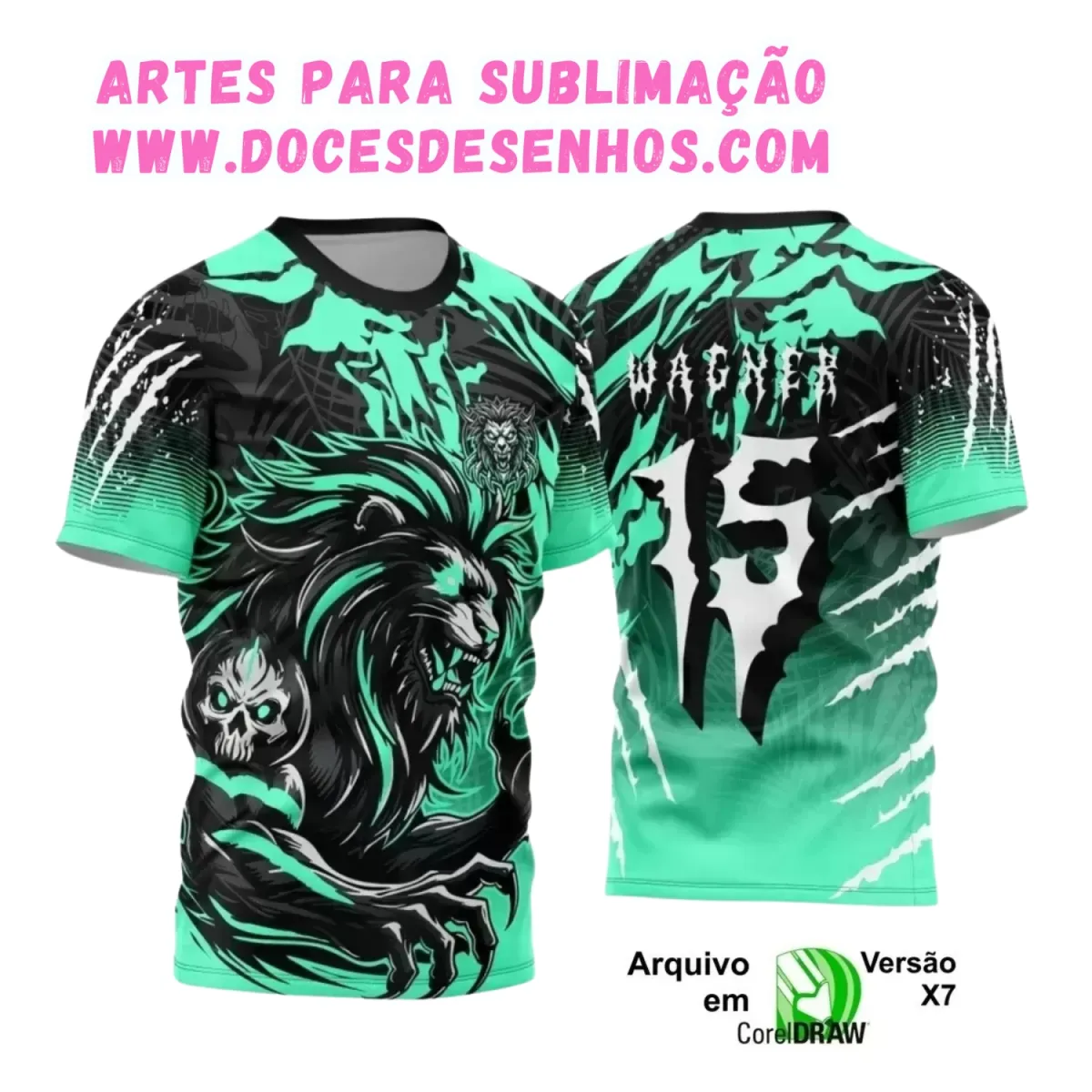Arte Estampa Camiseta Escolar 2025: Tema Leão para Interclasse
