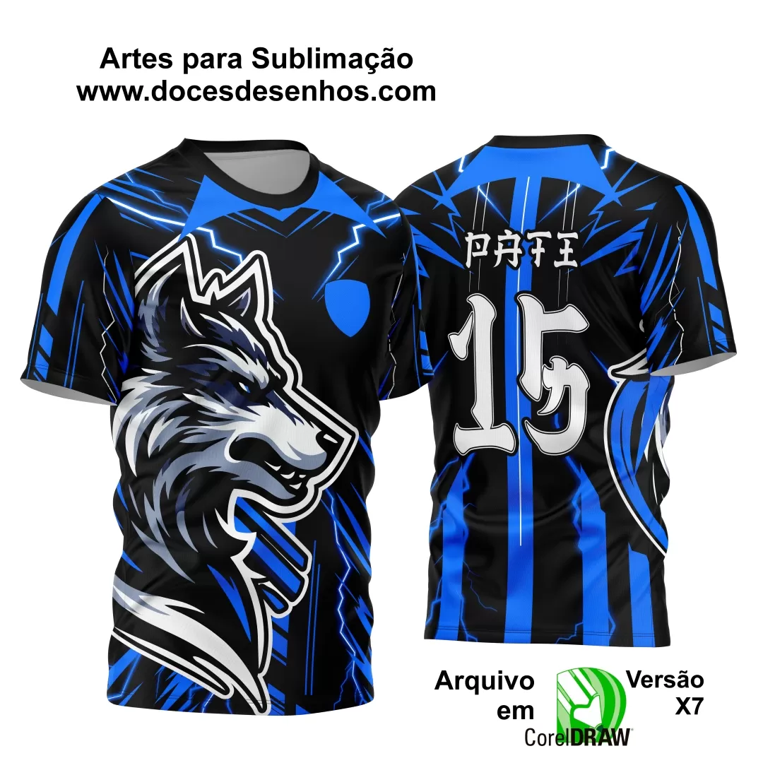 Arte Vetor Camisa Azul e Preta 2024 - Interclasse Lobo Arte Vetor Camisa Azul e Preta 2024 - Interclasse Lobo