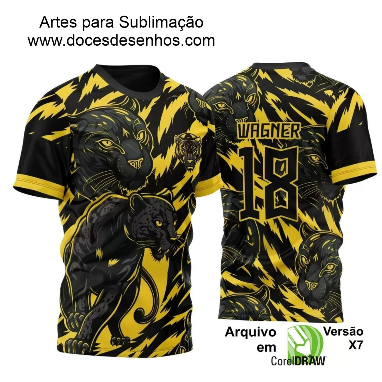 Arte Vetor Camisa Preta - Interclasse 2024 - Jogos Internos 2024 - Pantera e Tigre