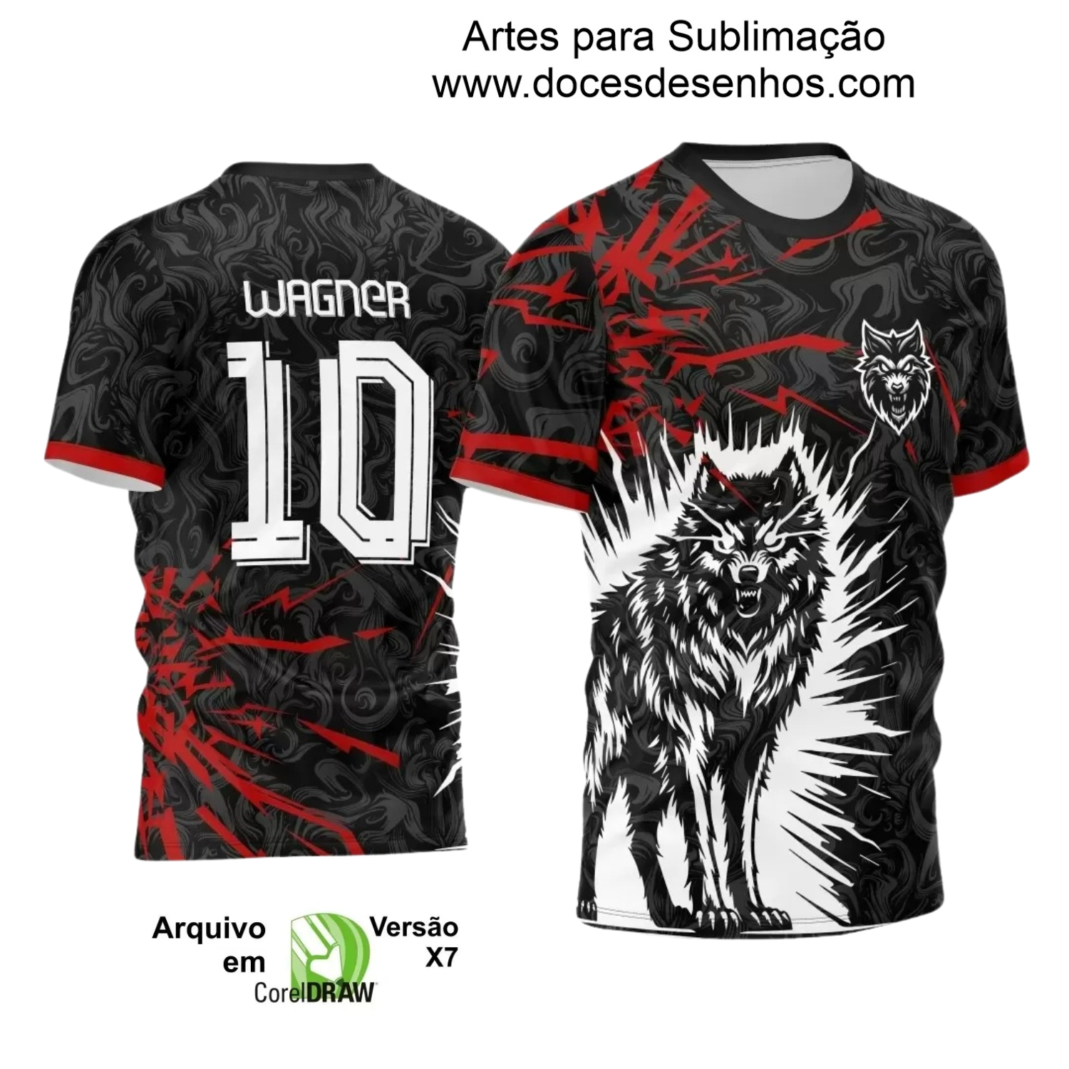 Arte Vetor Camisa Preta Interclasse 2024 - Lobo Branco e Negro Arte Vetor Camisa Preta Interclasse 2024 - Lobo Branco e Negro
