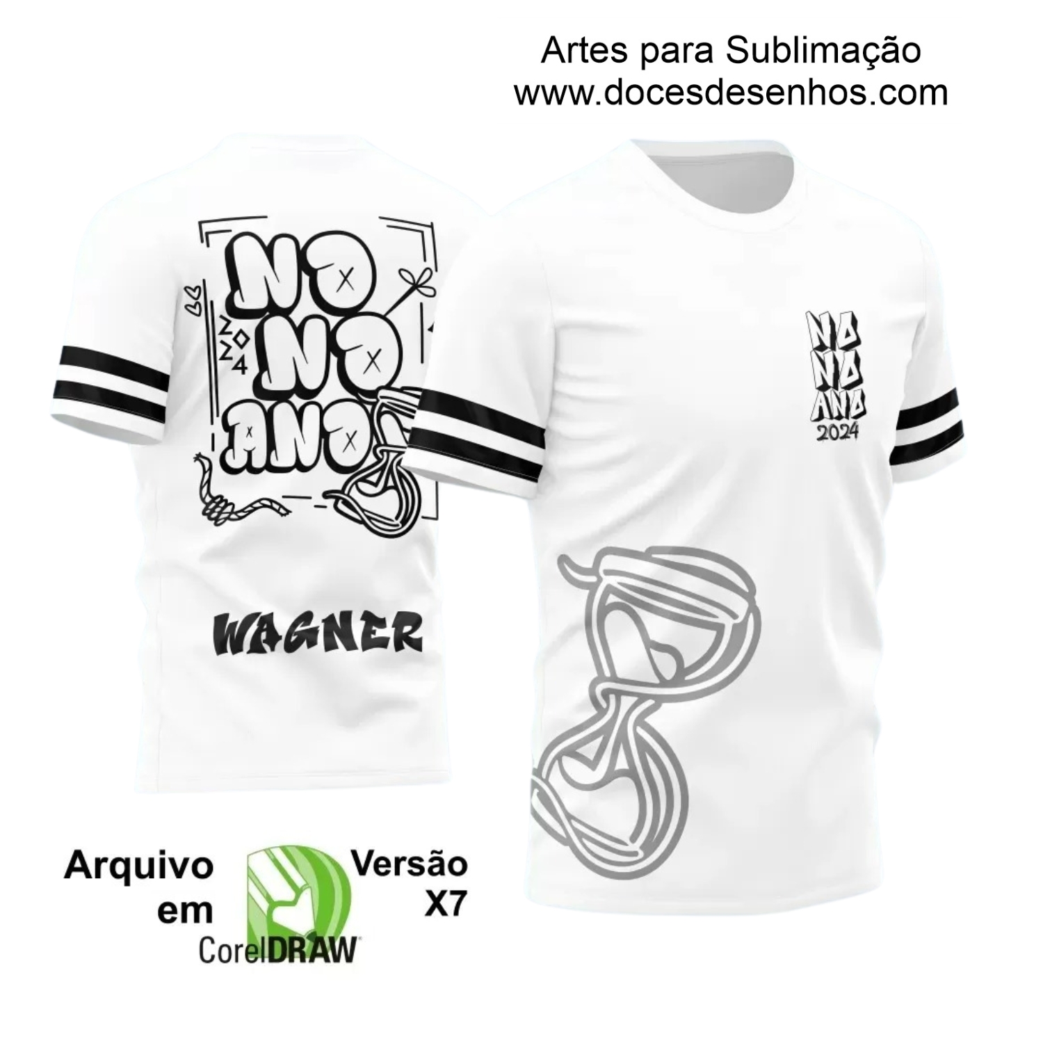 Arte Vetor Camisa Preta e Branca - Nono Ano 2024 - Interclasse 2024 - Formandos 2024 - Ampulheta Arte Vetor Camisa Preta e Branca - Nono Ano 2024 - Interclasse 2024 - Formandos 2024 - Ampulheta