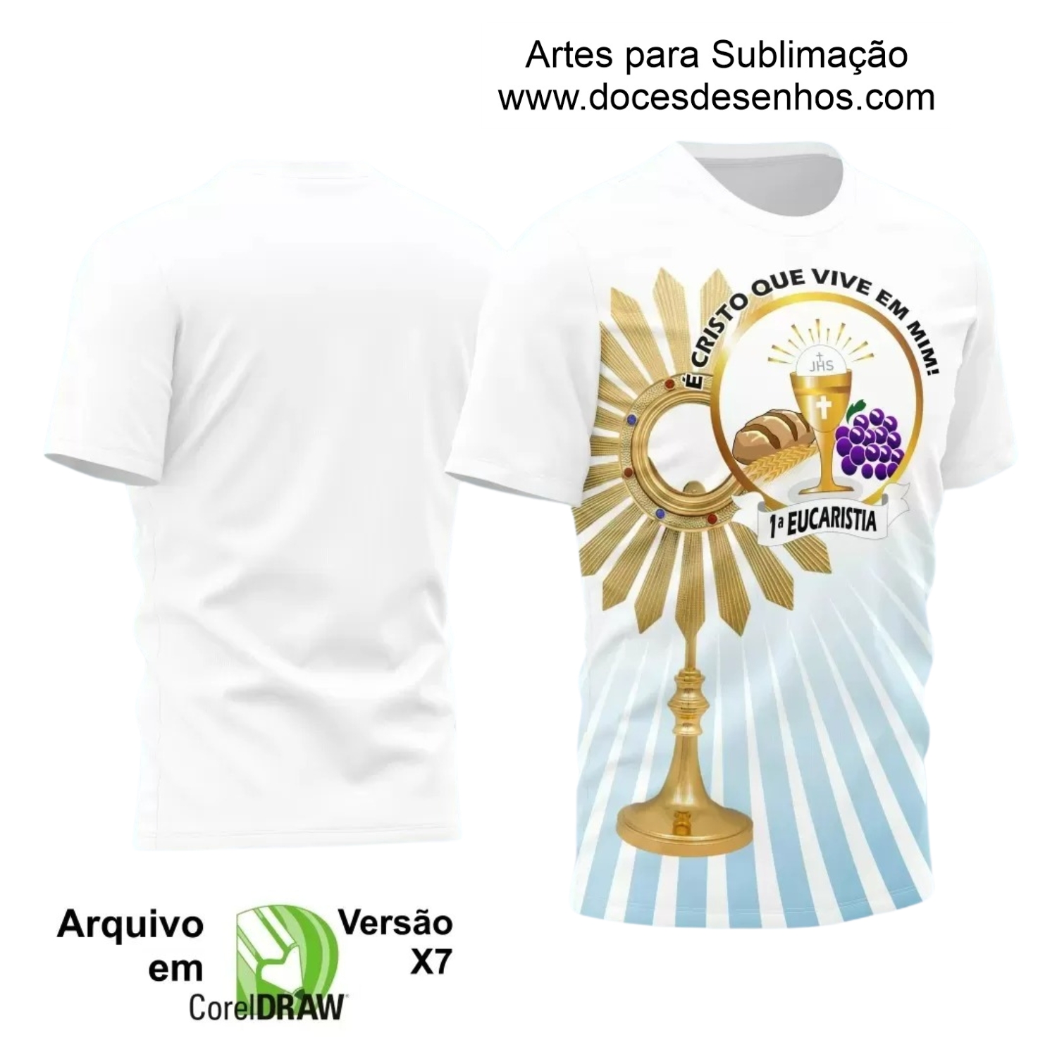 Arte Vetor Camisa Religião - Eucaristia Primeira Comunhão 2024 Arte Vetor Camisa Religião - Eucaristia Primeira Comunhão 2024