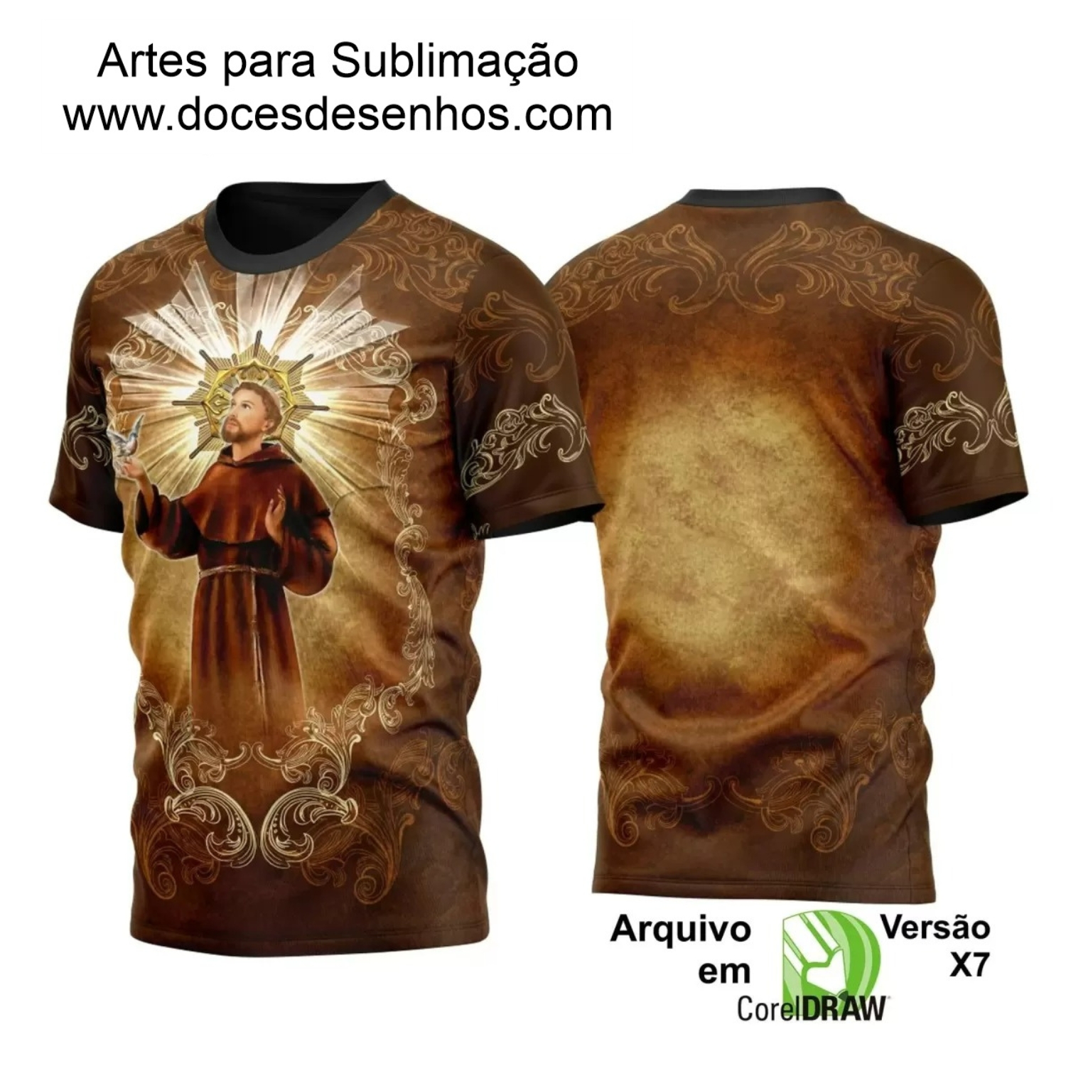 Arte Vetor Camisa - Religião - Festejo - São Francisco de Assis 2024