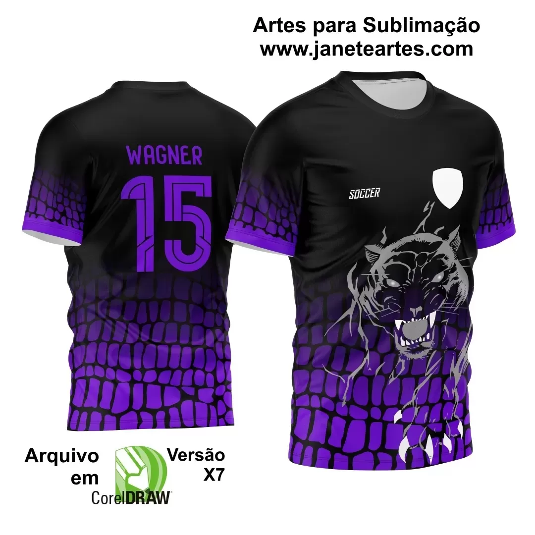 Arte Vetor Camisa  Roxa e Preta Interclasse   2024 - Pantera Negra