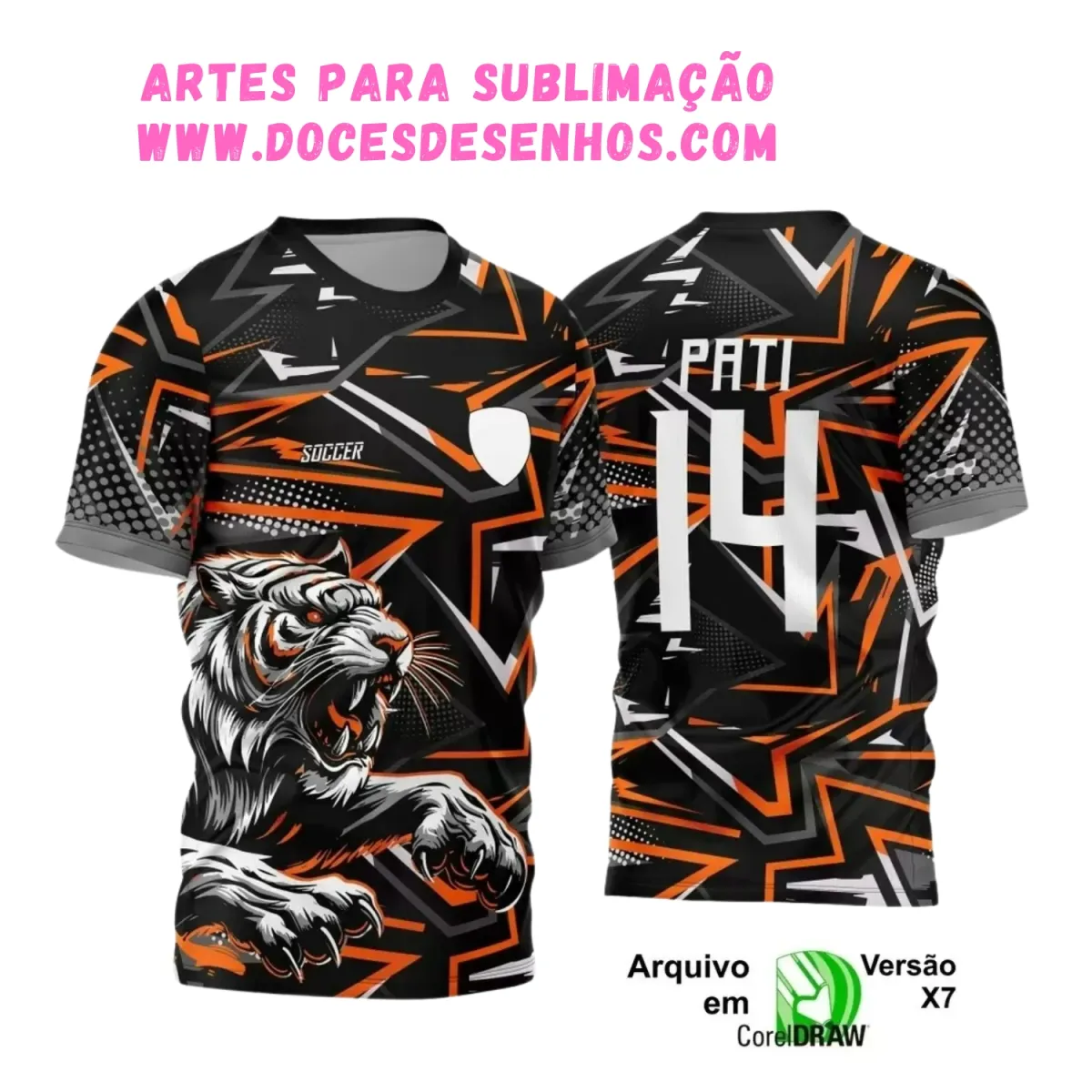 Arte Vetor Camisa Tigre Interclasse Preta e Laranja 2025 Arte Vetor Camisa Tigre Interclasse Preta e Laranja 2025
