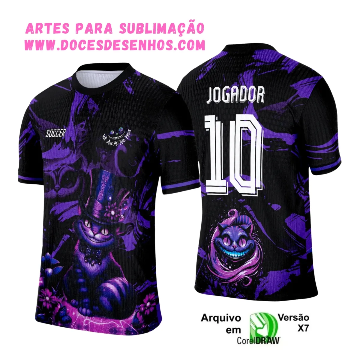 Arte Vetor Camisa de Interclasse Gato Cheshire 2025