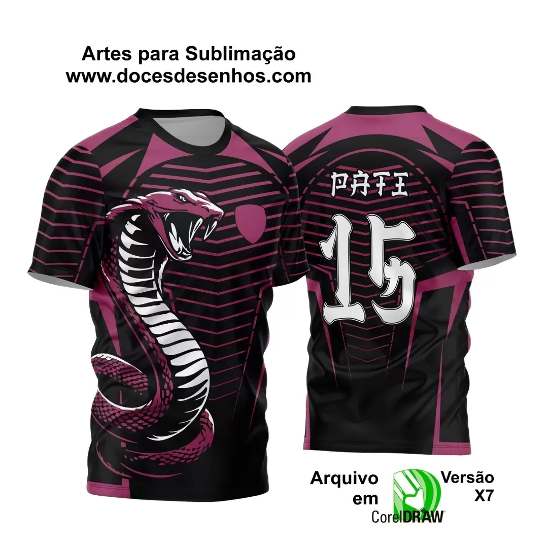 Arte Vetor - Camisa de Interclasse Preta- Jogos Internos - Serpente Rosa - 2024 - 2025 Arte Vetor - Camisa de Interclasse Preta- Jogos Internos - Serpente Rosa - 2024 - 2025