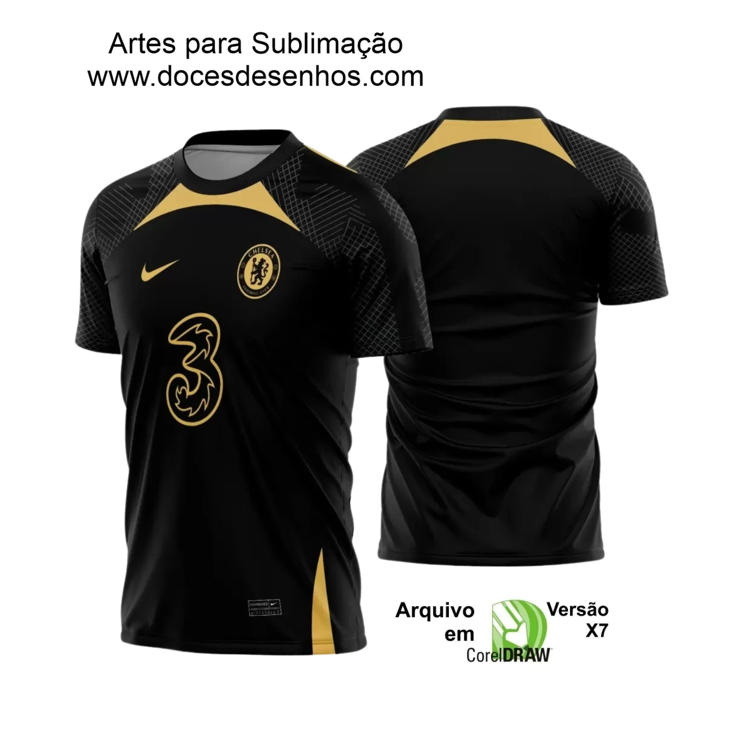 Camisa Seleção do Brasil 2022/2023 Preta e Dourada