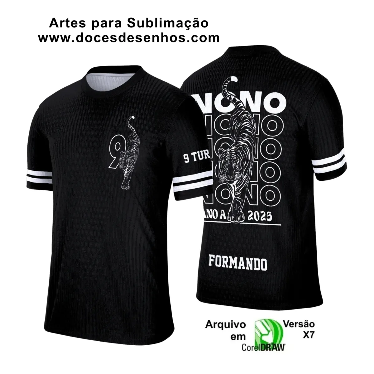 Arte Vetor Tigre Camiseta Formandos 9º Ano 2025 Arte Vetor Tigre Camiseta Formandos 9º Ano 2025