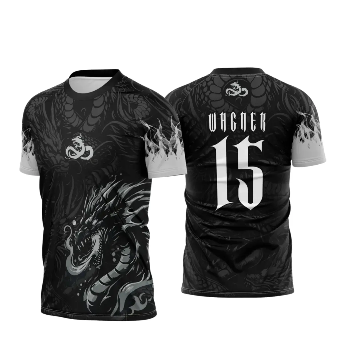 Arte para Camiseta Escolar Tema Dragão Fogo