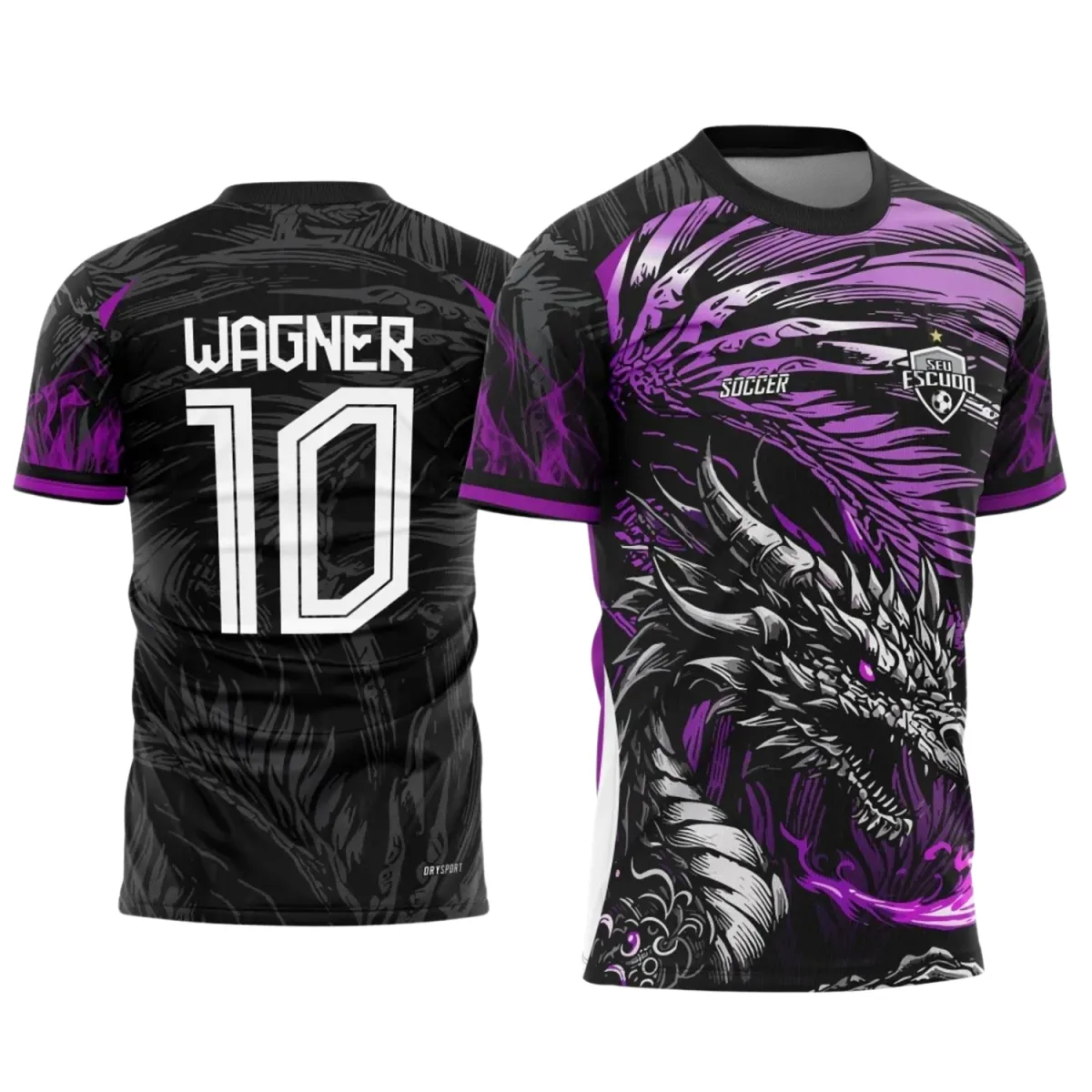 Arte para Camiseta Escolar Tema Dragão Fogo