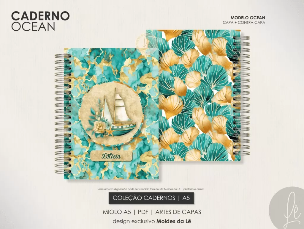 Caderno Pautado A5 – Ocean (Moldes da Lê) Caderno Pautado A5 – Ocean (Moldes da Lê)