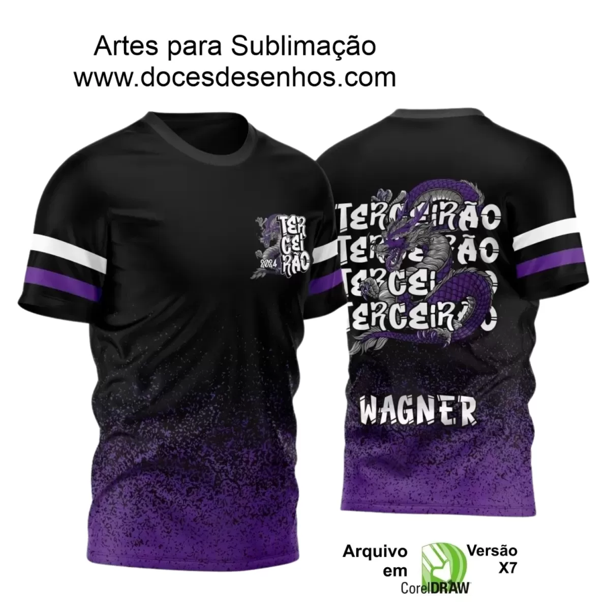Camisa Escolar Personalizada - Terceirão - Tema Dragão - 2024 - 2025 Camisa Escolar Personalizada - Terceirão - Tema Dragão - 2024 - 2025