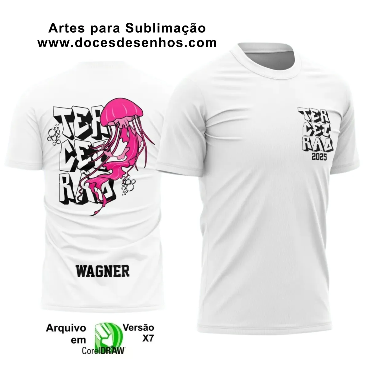 Camiseta Escolar Água Viva em Arte Vetor Criativa Camiseta Escolar Água Viva em Arte Vetor Criativa