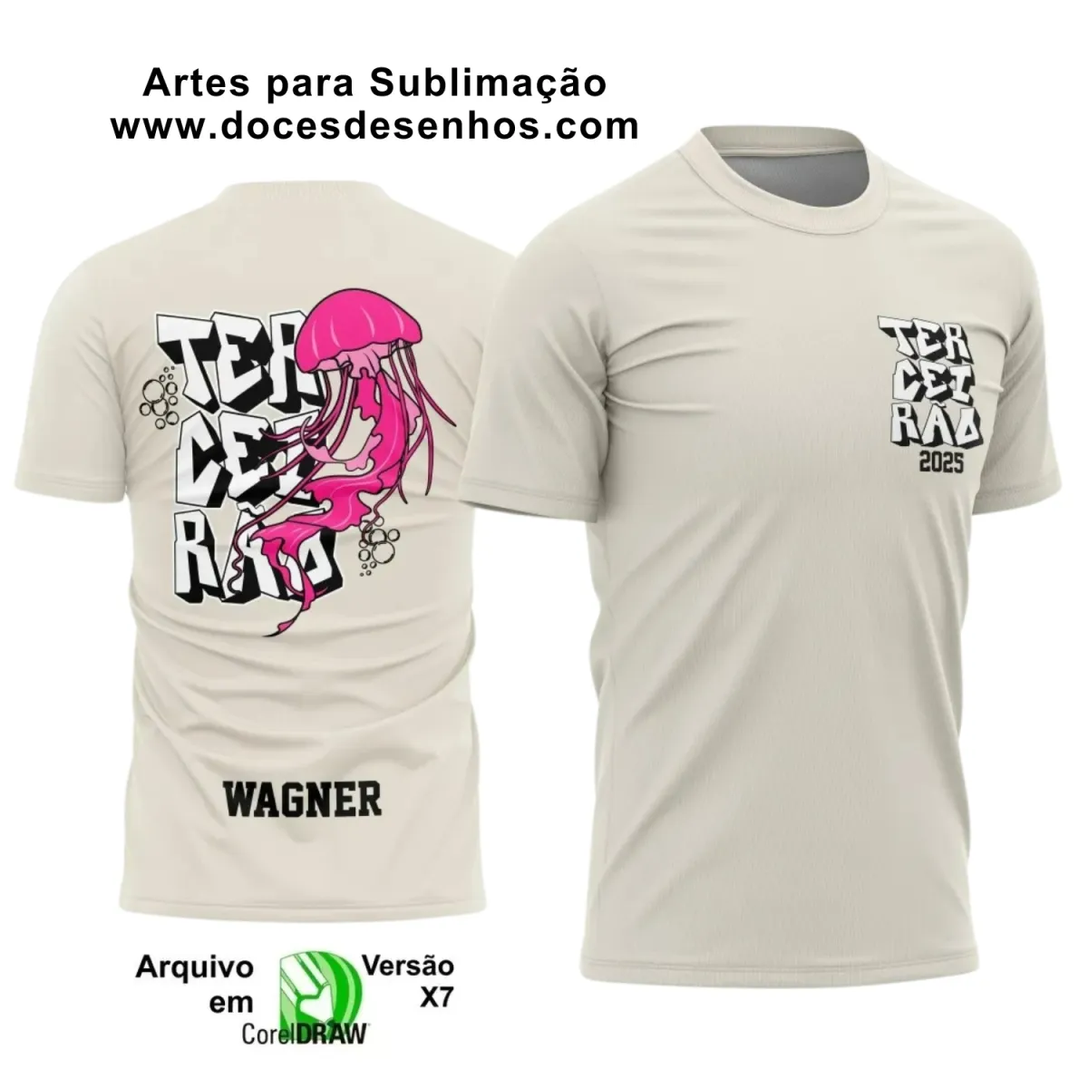 Camiseta Escolar Água Viva em Arte Vetor Criativa Camiseta Escolar Água Viva em Arte Vetor Criativa