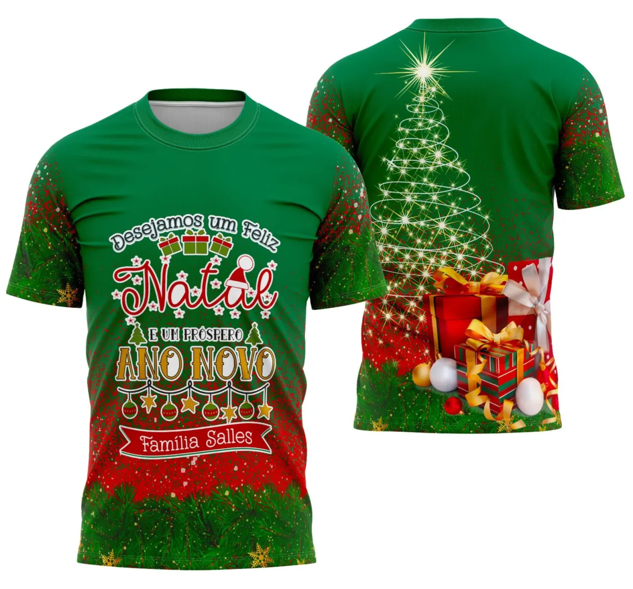 Camiseta Feliz Natal 2025 Arte Digital – Estampa Natalina Exclusiva para Sublimação