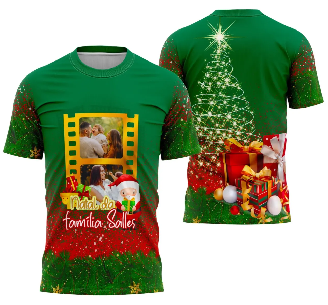 Camiseta Feliz Natal 2025 Arte Digital – Estampa Natalina Exclusiva para Sublimação