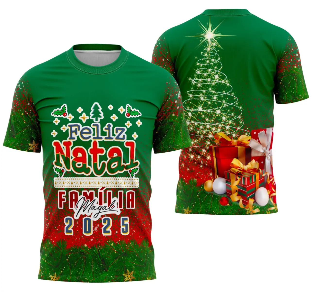 Camiseta Feliz Natal 2025 Arte Digital – Estampa Natalina Exclusiva para Sublimação