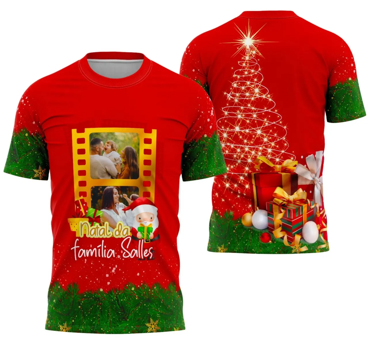 Camiseta Feliz Natal 2025 Arte Digital – Estampa Natalina Exclusiva para Sublimação