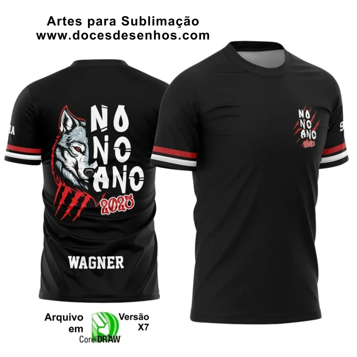 Camiseta Formandos 9º Ano: Arte Vetor de Lobo Camiseta Formandos 9º Ano: Arte Vetor de Lobo