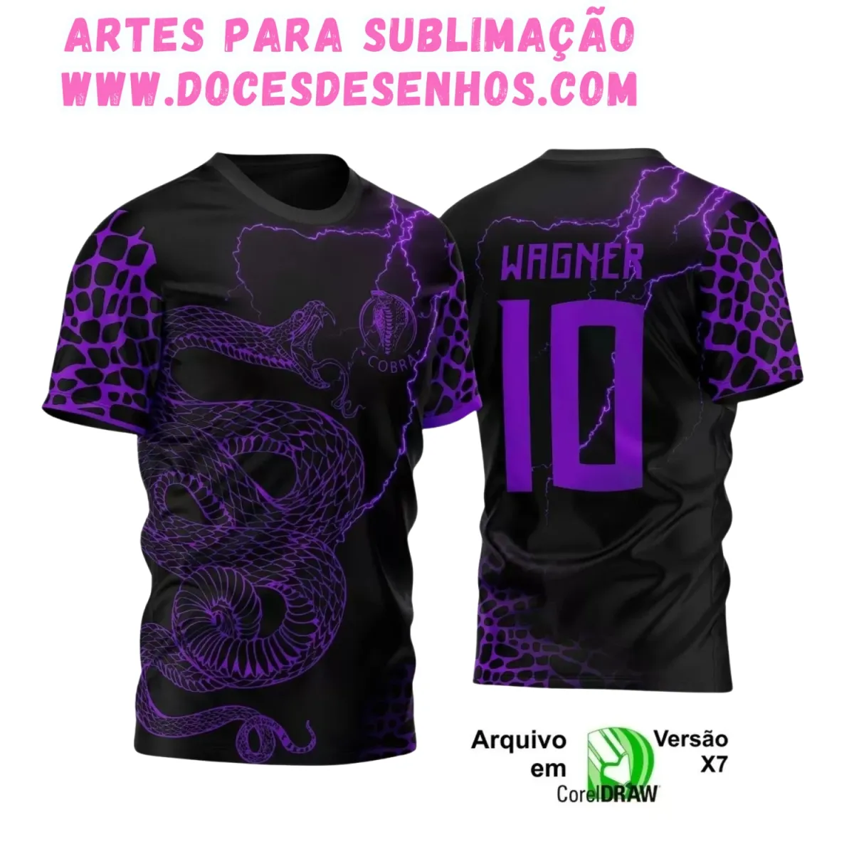 Camiseta Interclasse com Estampa de Cobra – Arte Digital Camiseta Interclasse com Estampa de Cobra – Arte Digital
