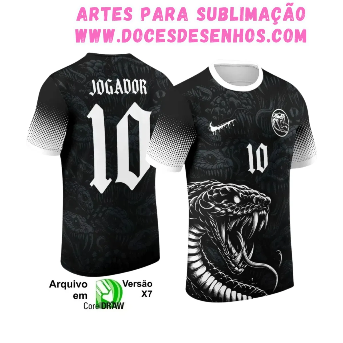 Camiseta Interclasse com Estampa de Cobra – Arte Digital Camiseta Interclasse com Estampa de Cobra – Arte Digital