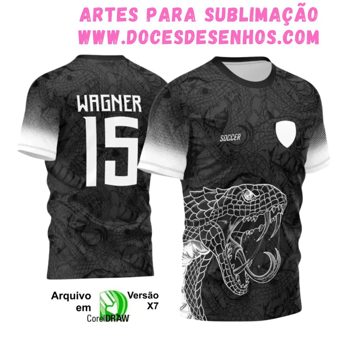 Camiseta Interclasse com Estampa de Cobra – Arte Digital Camiseta Interclasse com Estampa de Cobra – Arte Digital