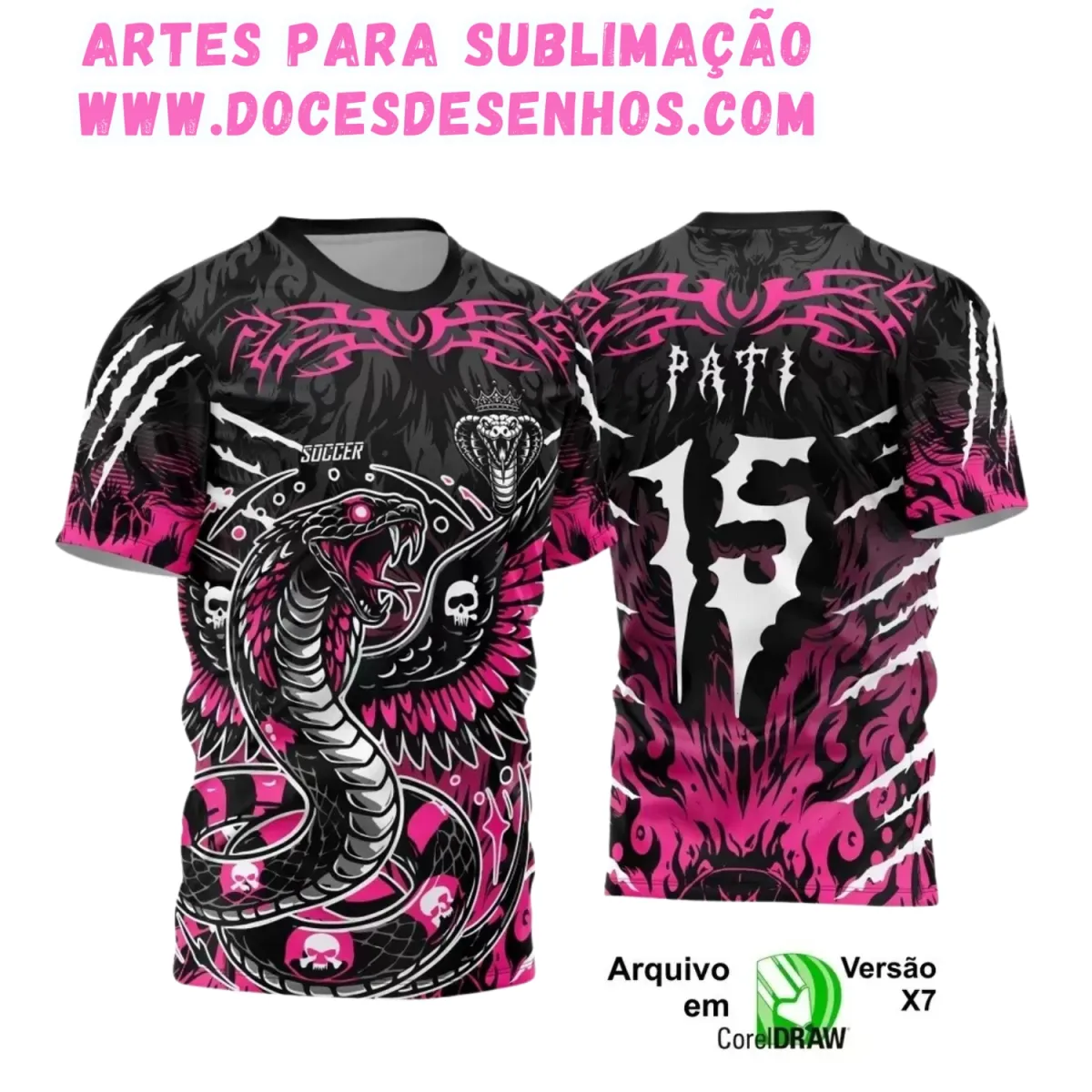 Camiseta Interclasse com Estampa de Cobra – Arte Exclusiva Camiseta Interclasse com Estampa de Cobra – Arte Exclusiva