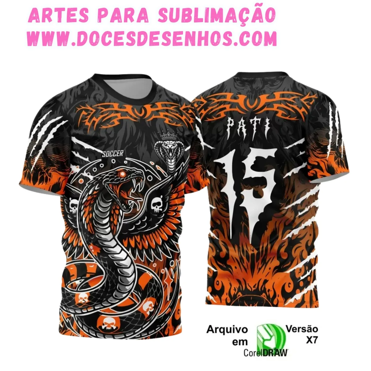 Camiseta Interclasse com Estampa de Cobra – Arte Exclusiva Camiseta Interclasse com Estampa de Cobra – Arte Exclusiva