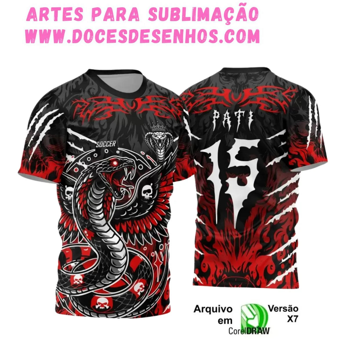 Camiseta Interclasse com Estampa de Cobra – Arte Exclusiva Camiseta Interclasse com Estampa de Cobra – Arte Exclusiva