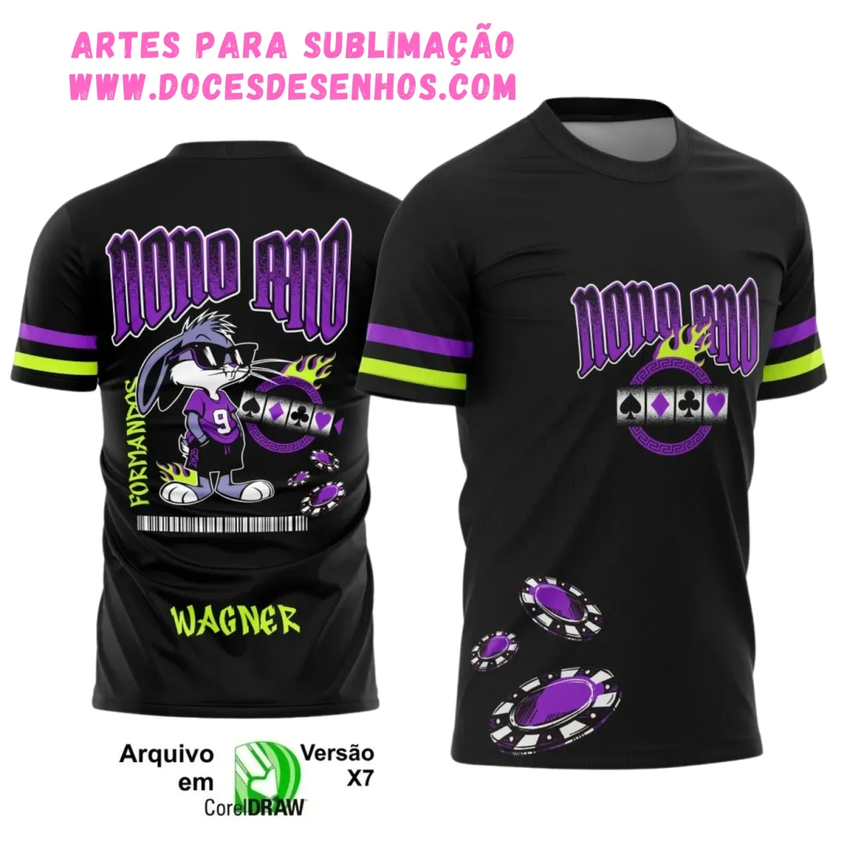 Camiseta Nono Ano Pernalonga – Design 2025 Camiseta Nono Ano Pernalonga – Design 2025