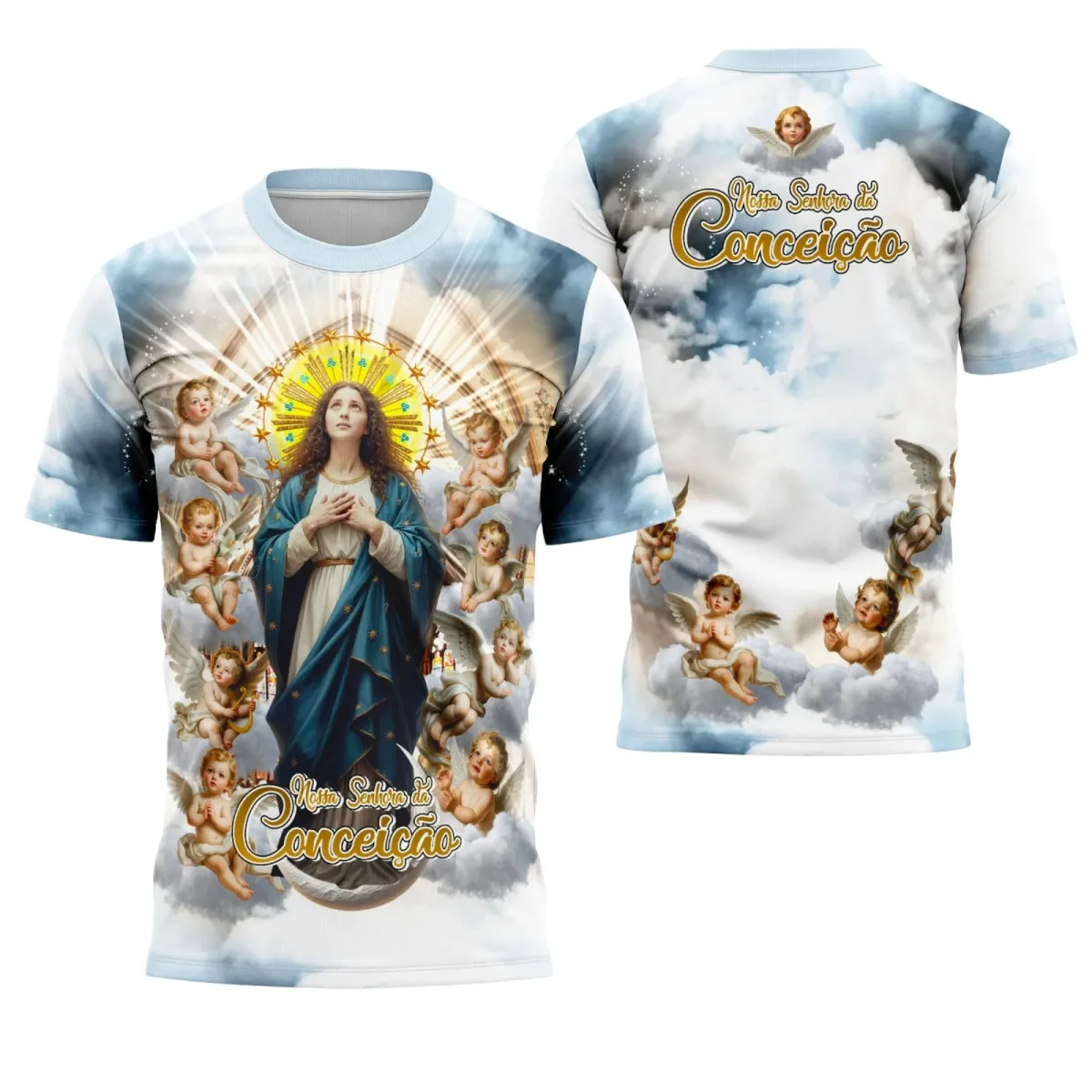 Camiseta Nossa Senhora Imaculada Conceição – Arte Digital para Festejo e Devoção