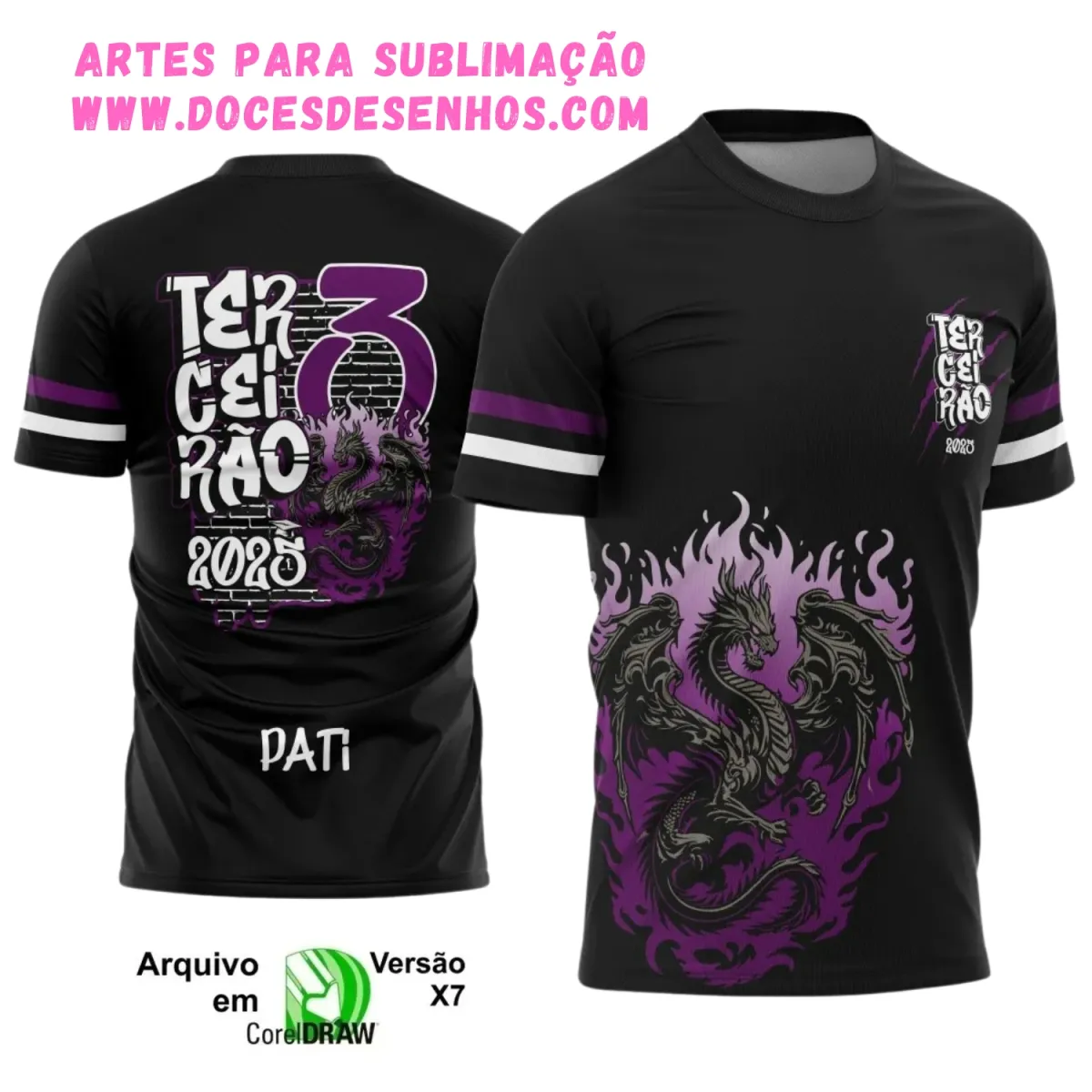 Camiseta Terceirão Dragão 2025 com Estampa Escolar Irada Camiseta Terceirão Dragão 2025 com Estampa Escolar Irada