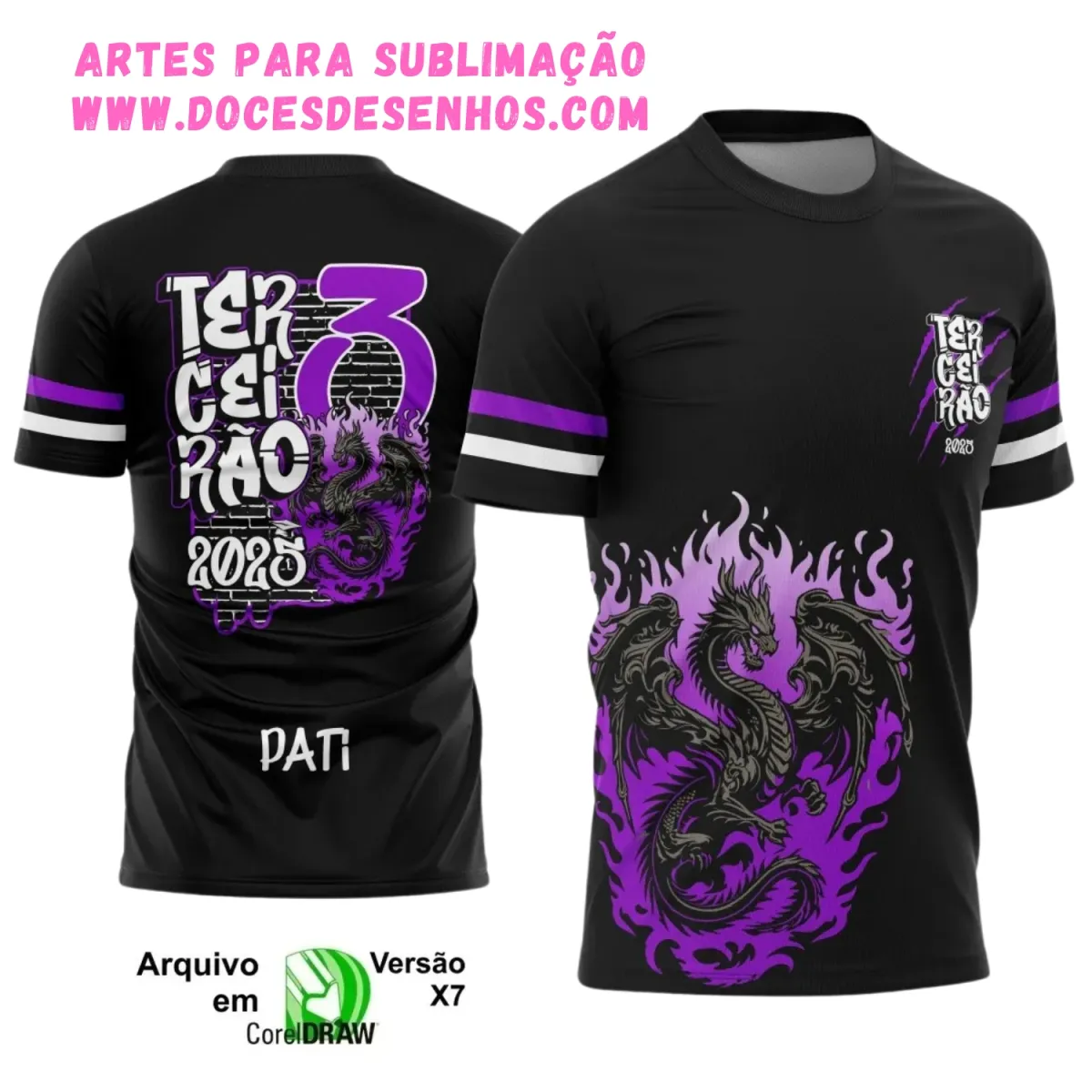 Camiseta Terceirão Dragão 2025 com Estampa Escolar Irada Camiseta Terceirão Dragão 2025 com Estampa Escolar Irada