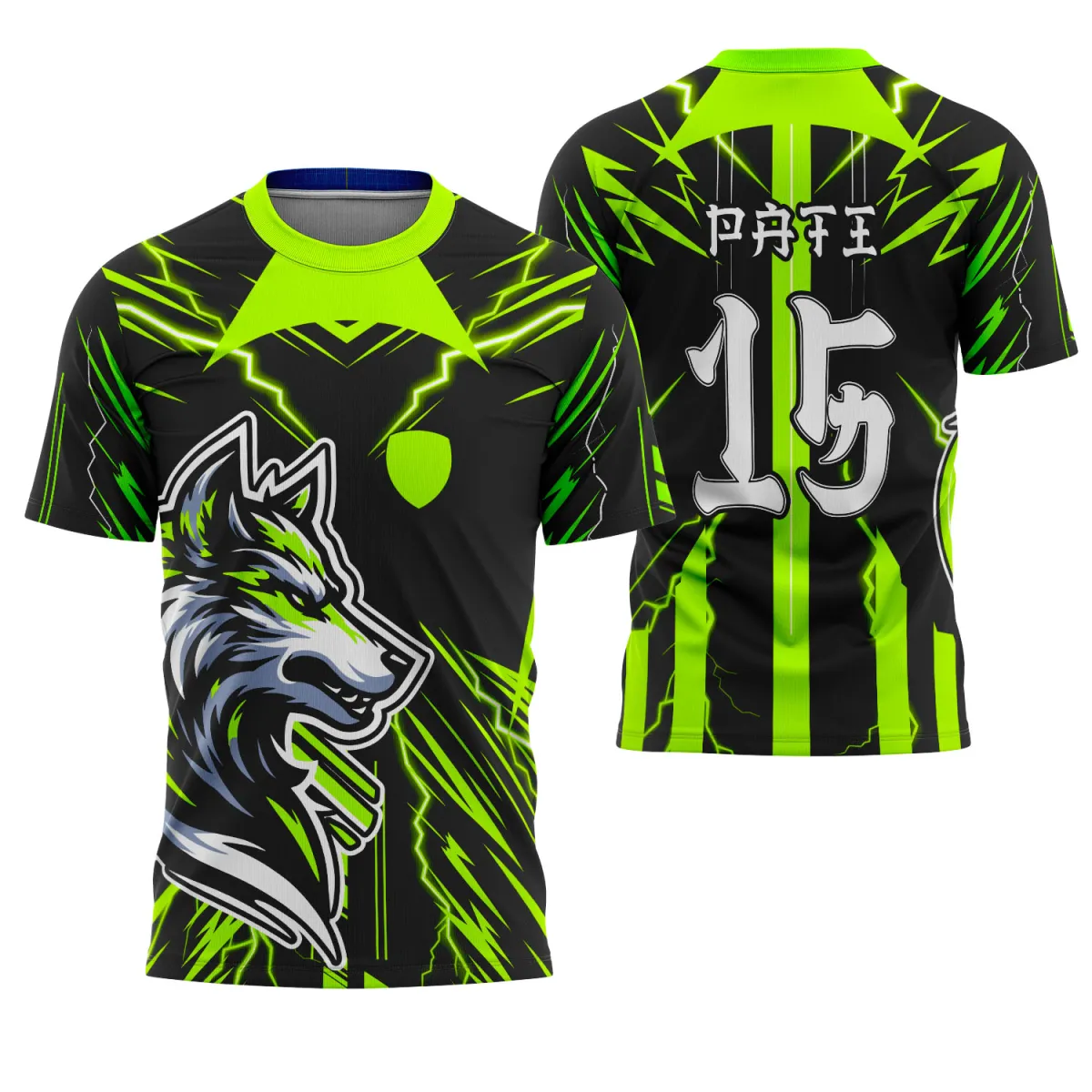 Camiseta Vetorizada – Uniforme Interclasse com Tema Lobo Camiseta Vetorizada – Uniforme Interclasse com Tema Lobo