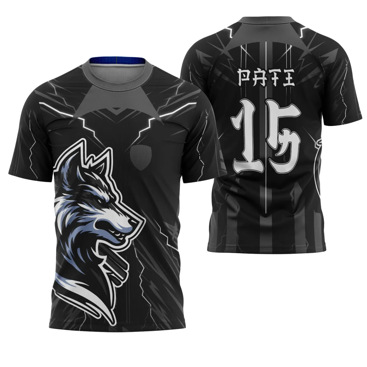 Camiseta Vetorizada – Uniforme Interclasse com Tema Lobo Camiseta Vetorizada – Uniforme Interclasse com Tema Lobo