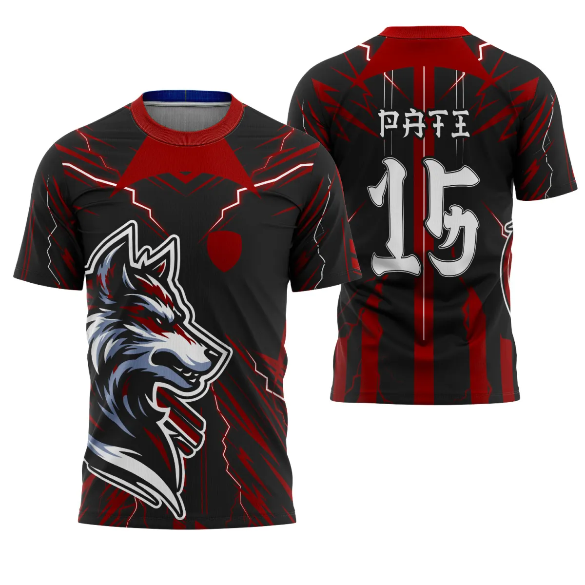 Camiseta Vetorizada – Uniforme Interclasse com Tema Lobo Camiseta Vetorizada – Uniforme Interclasse com Tema Lobo