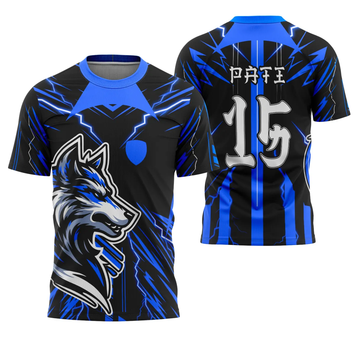 Camiseta Vetorizada – Uniforme Interclasse com Tema Lobo Camiseta Vetorizada – Uniforme Interclasse com Tema Lobo