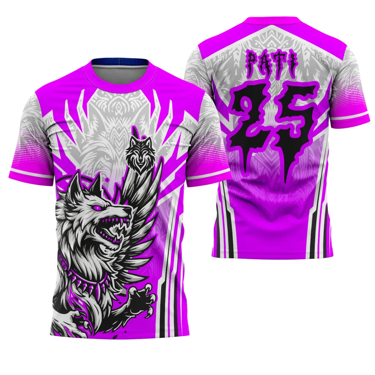 Camiseta Vetorizada – Uniforme Interclasse com Tema Lobo Camiseta Vetorizada – Uniforme Interclasse com Tema Lobo