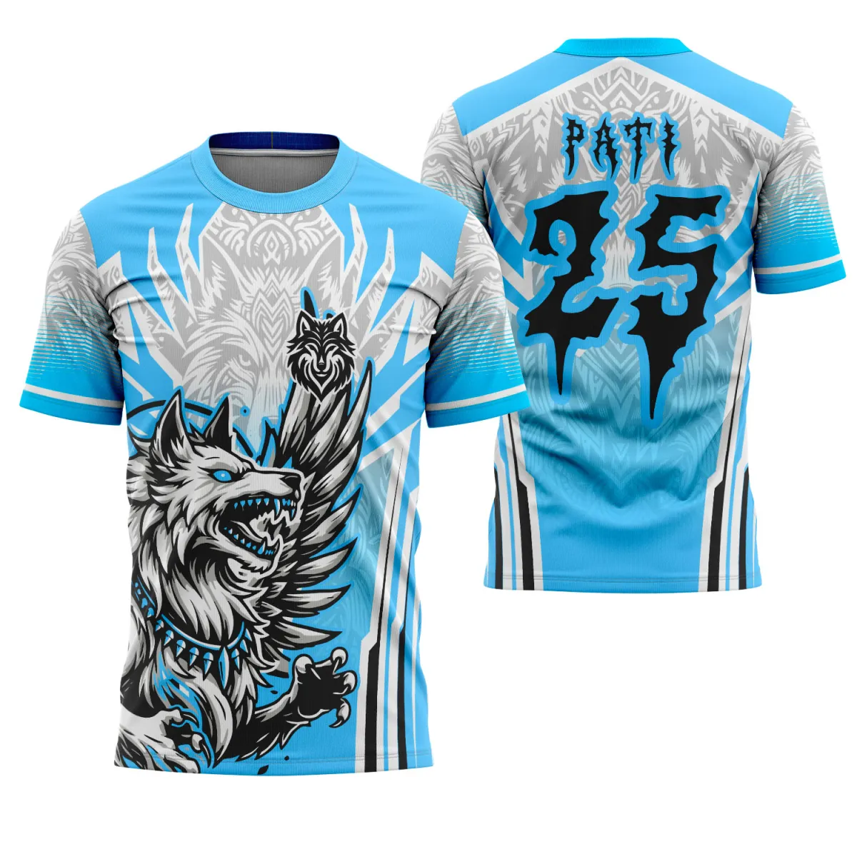 Camiseta Vetorizada – Uniforme Interclasse com Tema Lobo Camiseta Vetorizada – Uniforme Interclasse com Tema Lobo