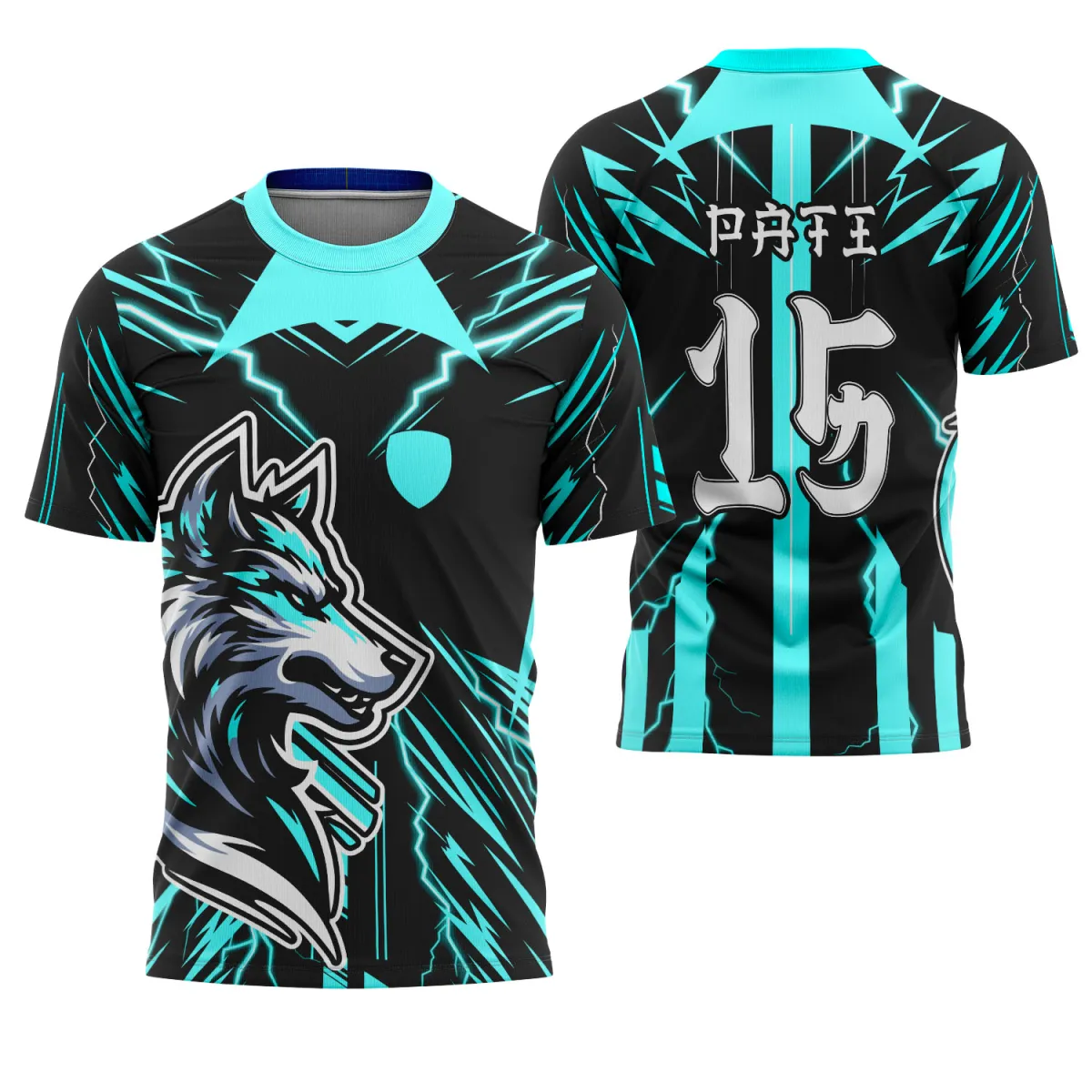 Camiseta Vetorizada – Uniforme Interclasse com Tema Lobo Camiseta Vetorizada – Uniforme Interclasse com Tema Lobo